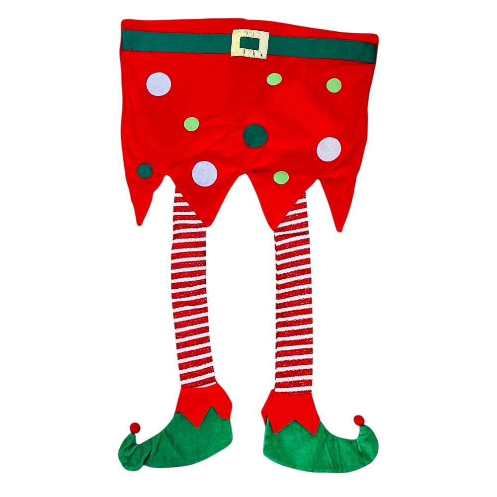 NEW Christmas Elf Leg Chair‎ Covers Holiday Decor Party Supplies 4 Pack